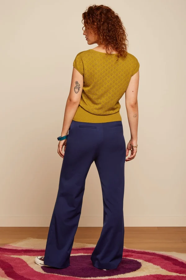 DAMES King Louie Deep V Top Heart Ajour